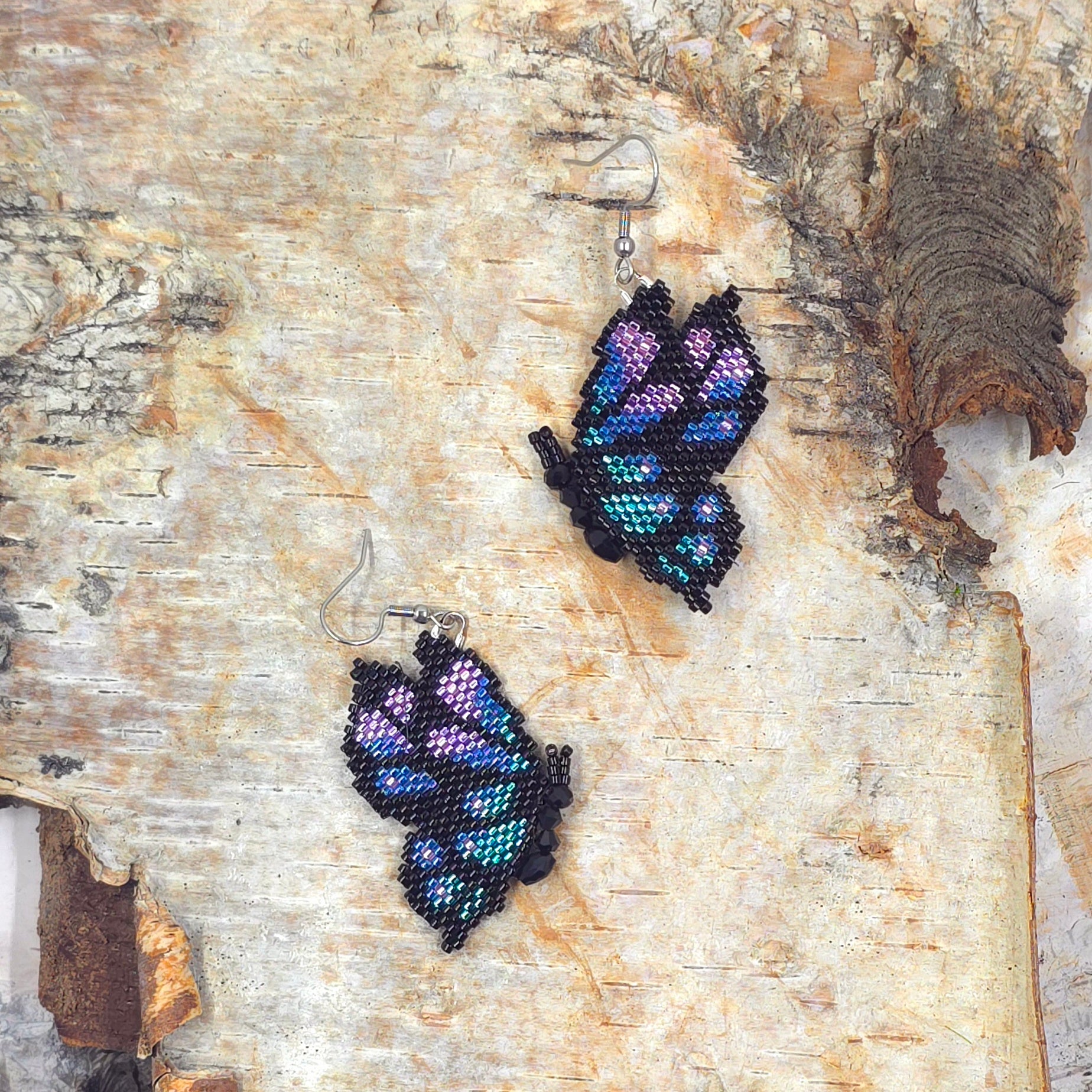 Unicorn Butterfly Earrings Miyuki Delica