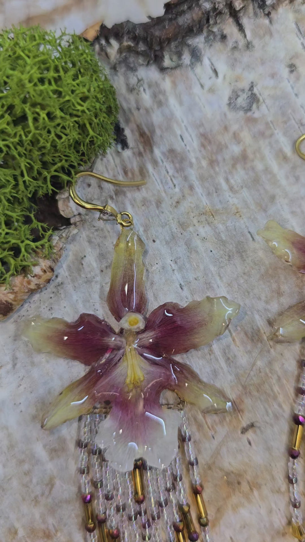 Midnight Sun Orchid Earrings