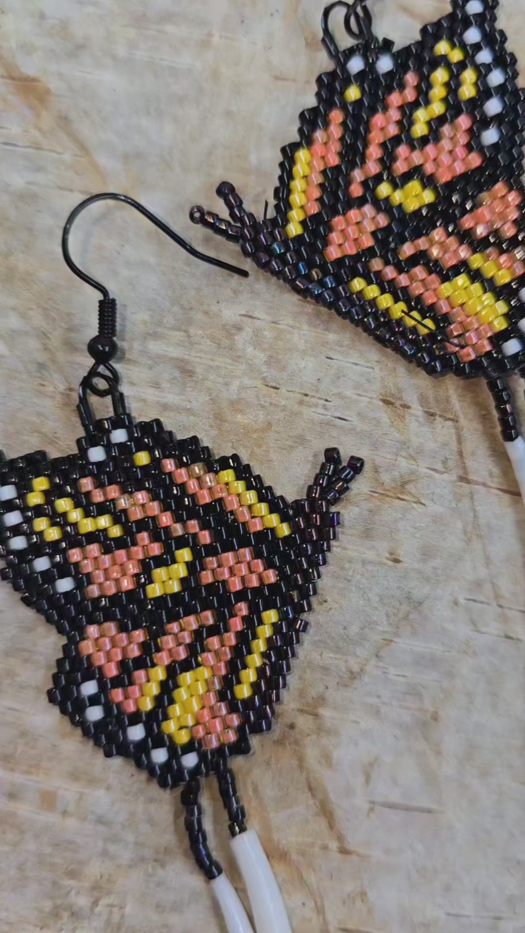 Monarch Butterfly Earrings Miyuki Delica