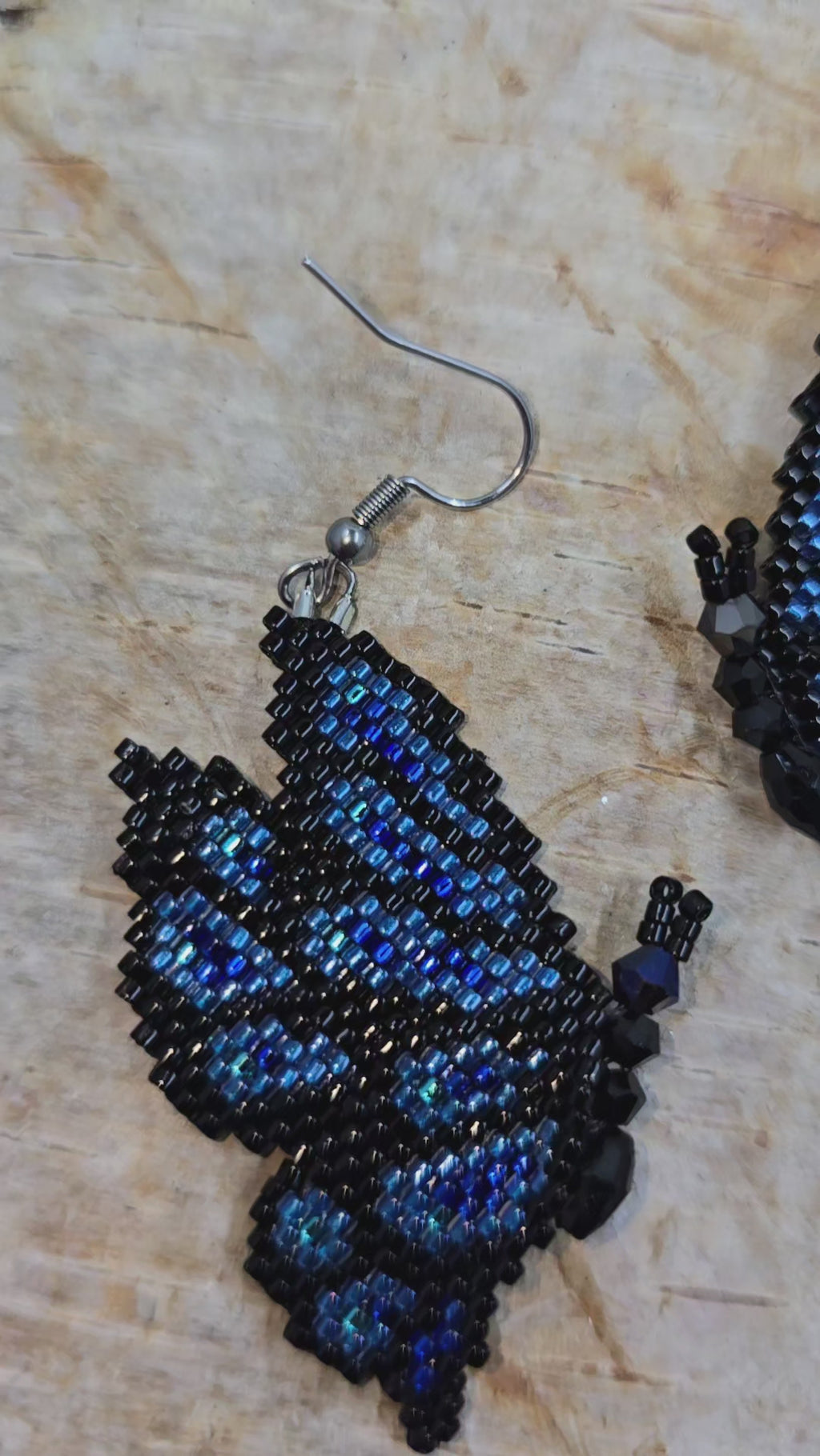 Blue Butterfly Earrings Miyuki Delica