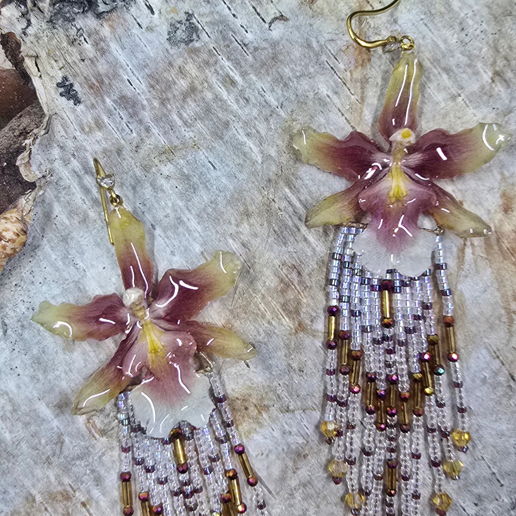 Midnight Sun Orchid Earrings