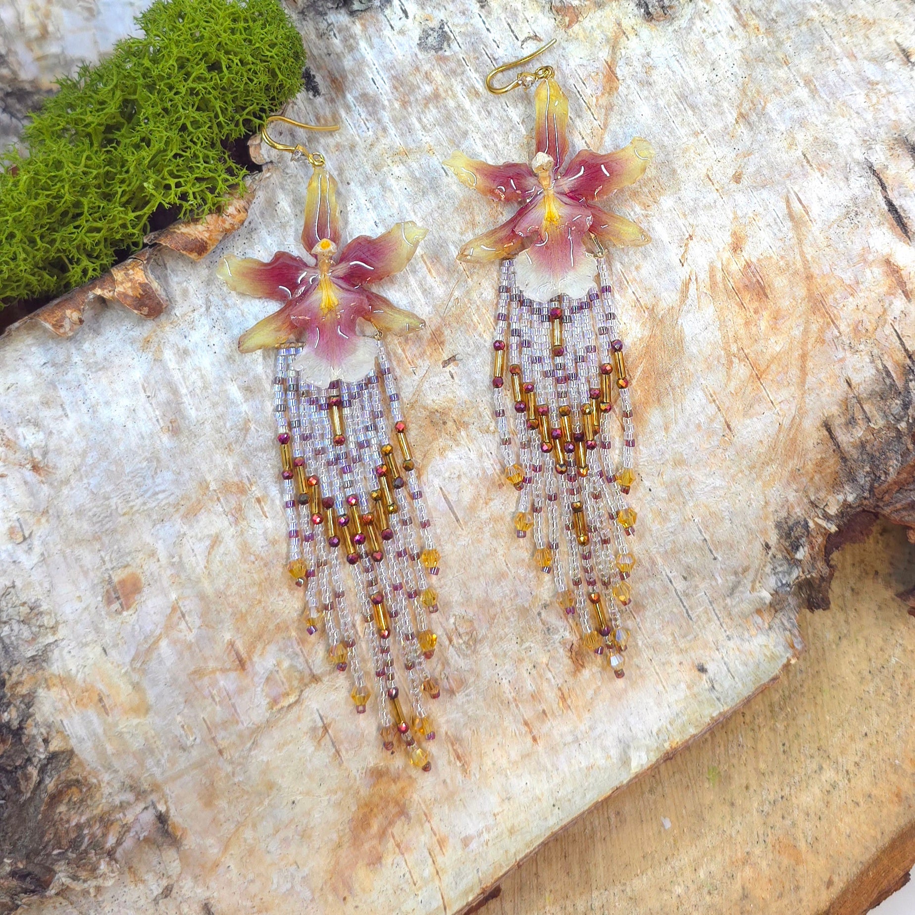 Midnight Sun Orchid Earrings