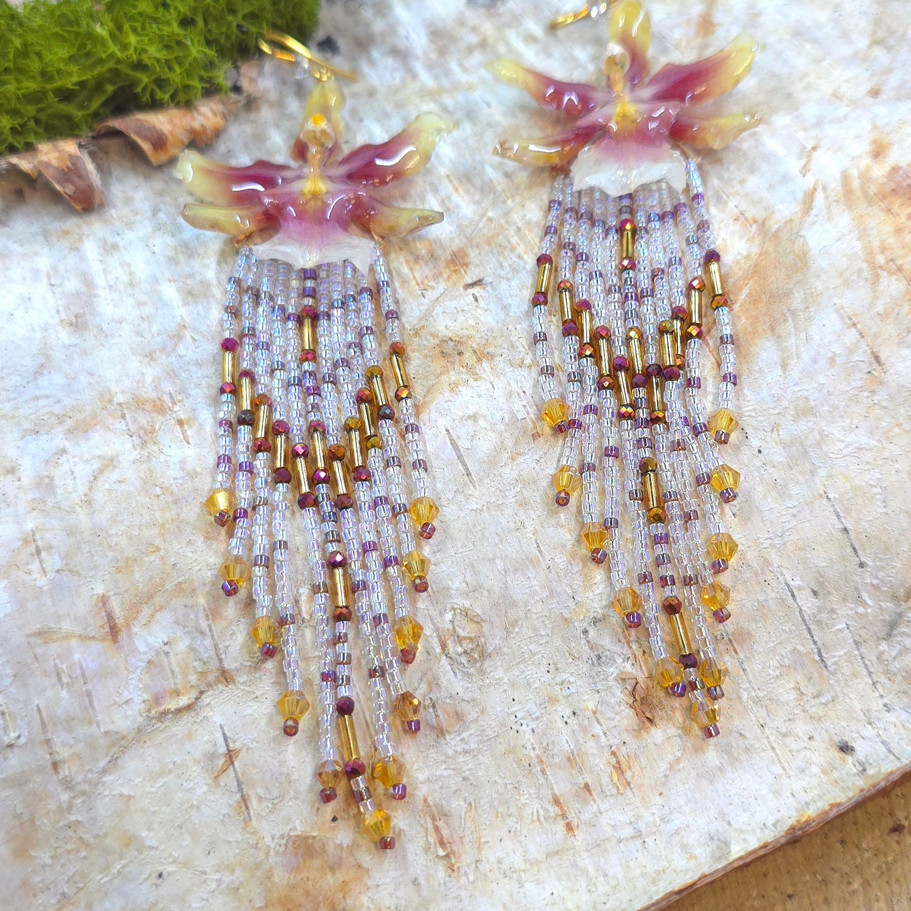 Midnight Sun Orchid Earrings
